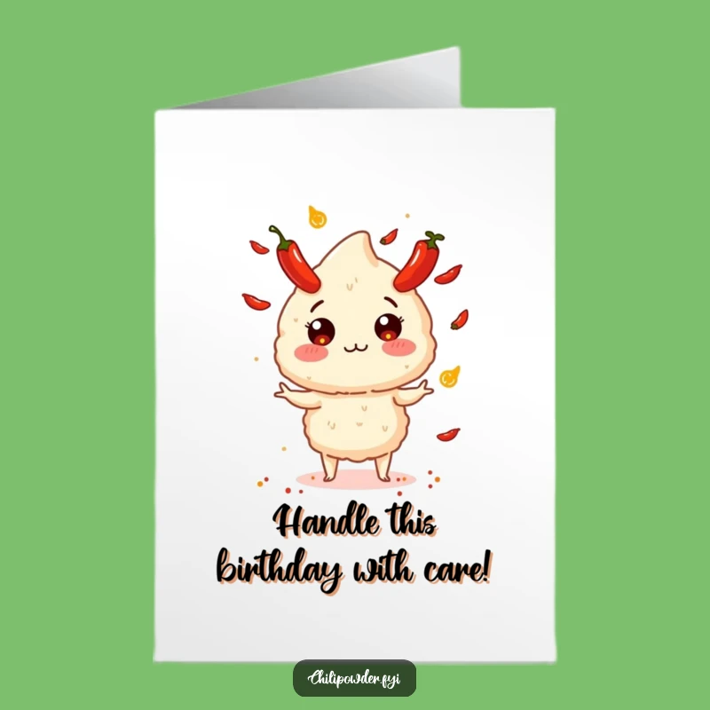 Free Printable Birthday Card: Exploding Chili Juggler, Funny & Print at Home Gift
