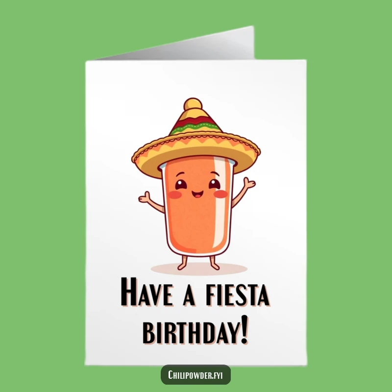 Free Printable Birthday Card: Festive Chili Samba Dancer Downloadable Gift