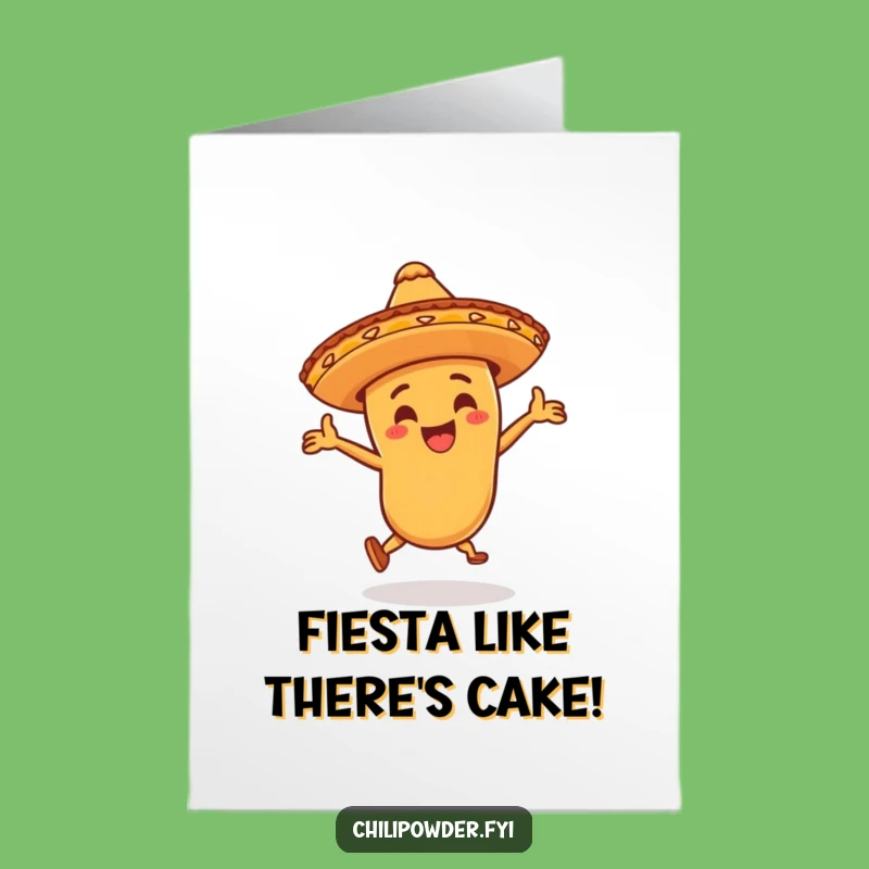 Free Printable Birthday Card: Fiesta Cauliflower Fun, Party Dance, DIY Gift