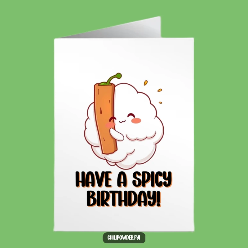 Free Printable Birthday Card: Kawaii Chili Cloud Tickling Cinnamon - Funny Downloadable