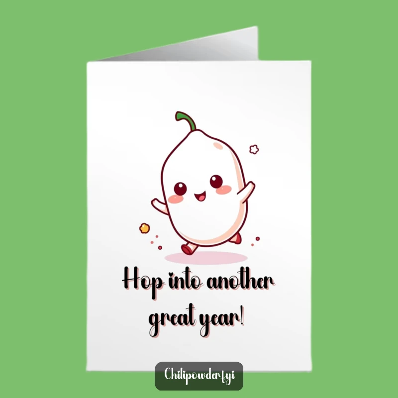 Free Printable Birthday Card: Bouncing Kawaii Chili for a Fun-Filled Celebration