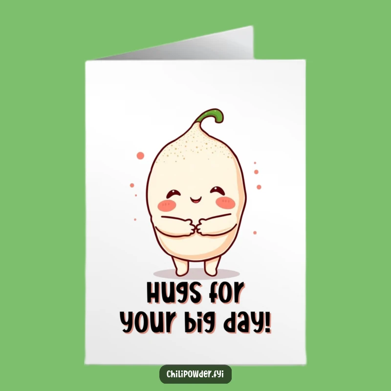 Free Printable Birthday Hug Card: Kawaii Chili's Warm Embrace - Gift
