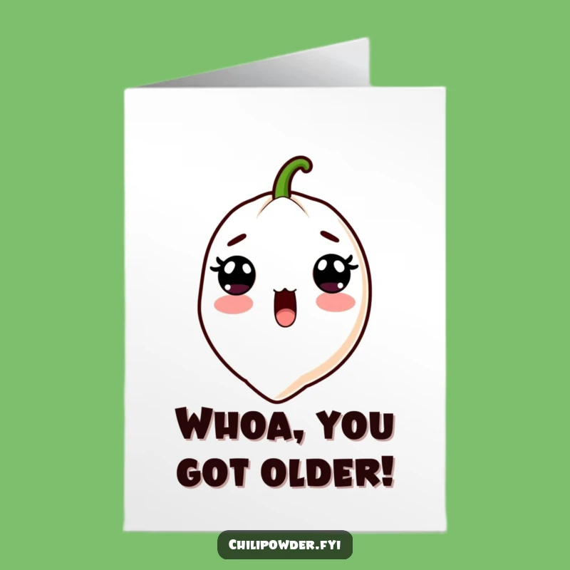 Surprise Free Printable Birthday Card: Shocked Kawaii Chili Powder for Fun
