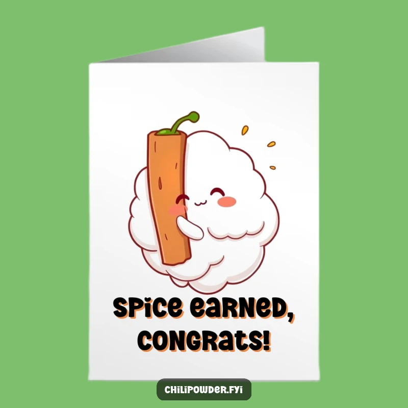 Free Printable Congrats Card: Kawaii Chili Cloud's Ticklish Surprise - Funny Downloadable
