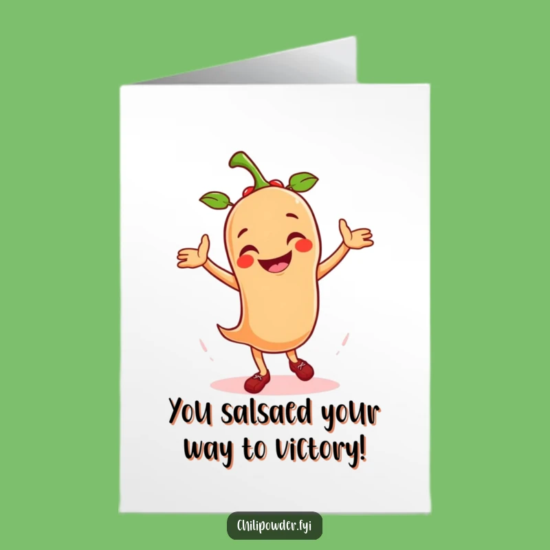 Free Printable Congrats Card: Spicy Salsa Chili Dancer Downloadable Joy