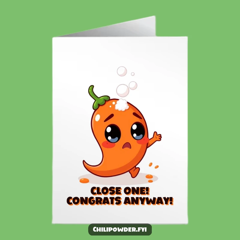 Free Printable Congrats Card: Surprised Chili Dodging Salt Celebration Download