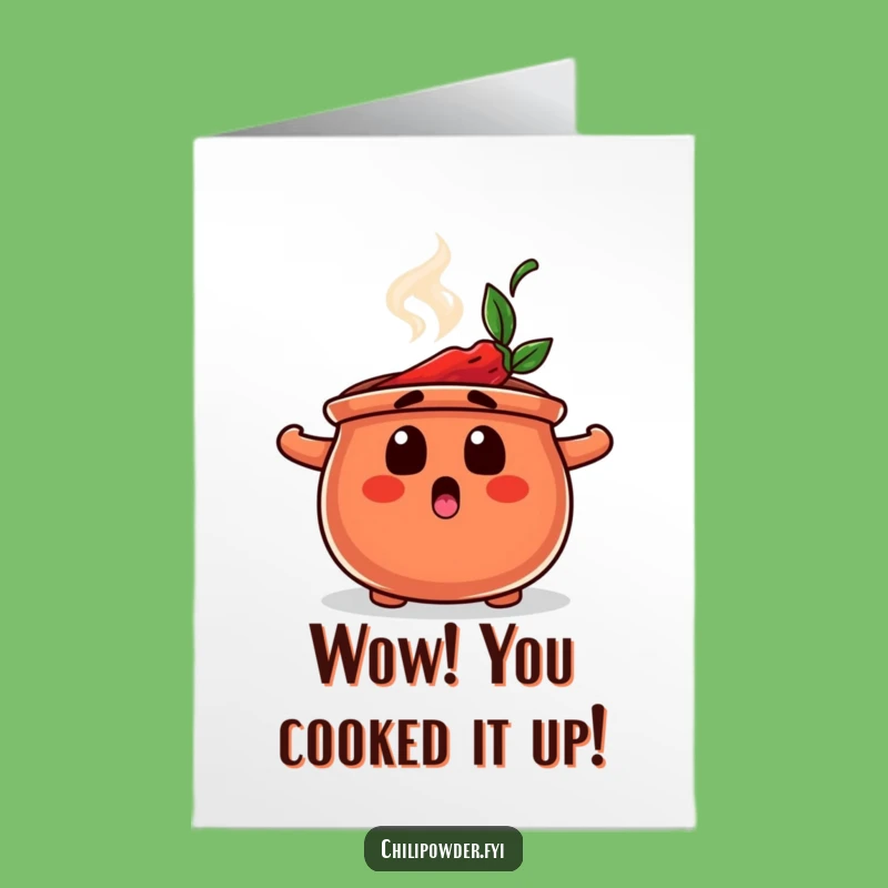Free Printable Congrats Card: Surprised Chili Pot - Astonishing Downloadable Celebration