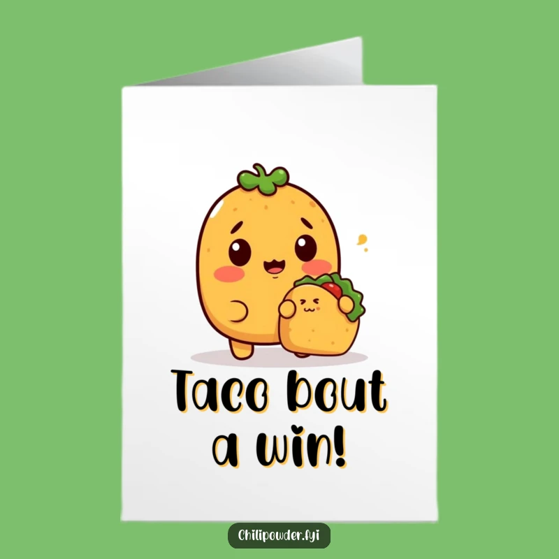 Free Printable Congrats Card: Surprised Chili Taco Funny Downloadable Greeting