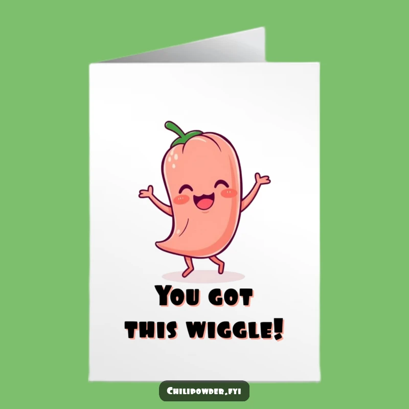 Free Printable Congrats Card: Wobbly Kawaii Chili's Celebration Jig - Funny Downloadable