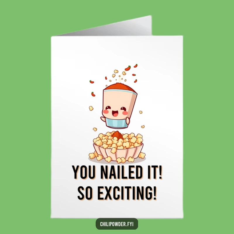 Free Printable Congrats Card: Spice Shaker - Cheerful Chili Sifter Downloadable Celebration