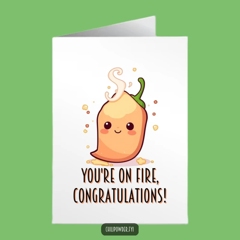 Free Printable Congrats Card: Steamy Kawaii Chili Cheers Your Amazing Success