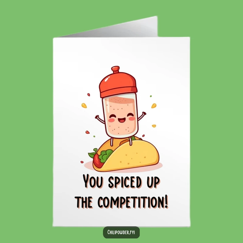 Free Printable Congrats Card: Spicy Chili's Taco Triumph, Funny Downloadable Gift