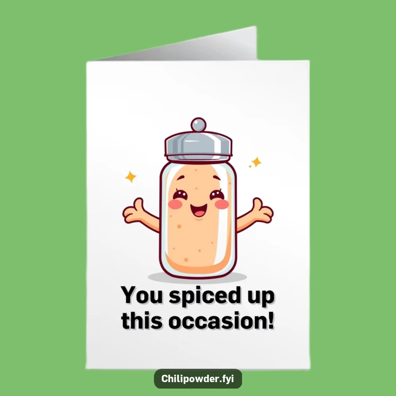 Free Printable Congrats Card: Kawaii Chili Shaker Cheers for Your Amazing Achievement