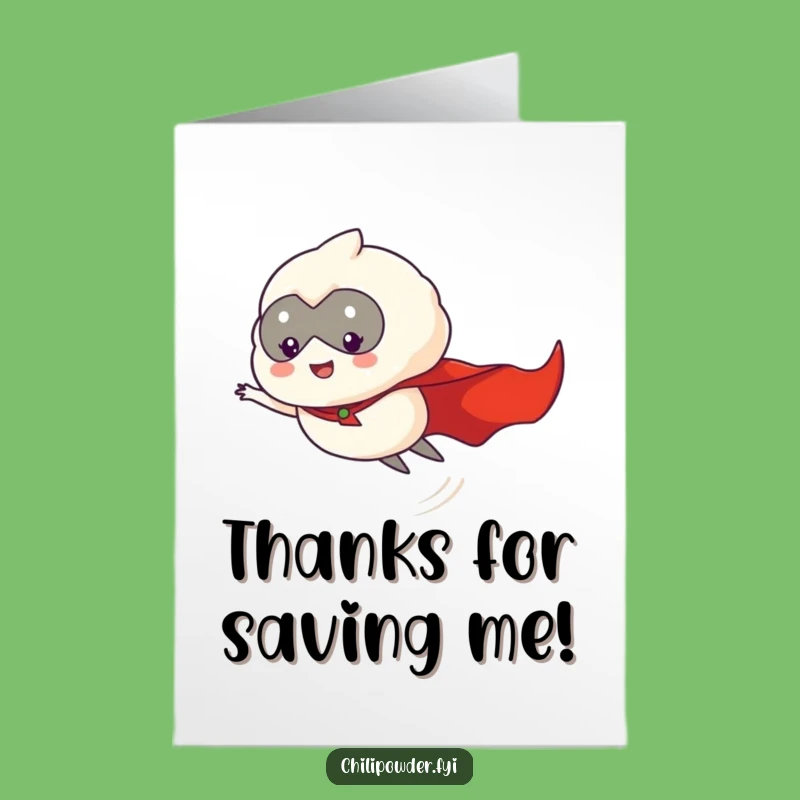 Free Printable Thank You Card: Flying Chili Hero, Print at Home Thanks