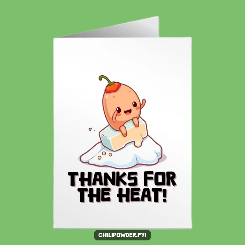 Free Printable Thank You Card: Funny Kawaii Chili's Slippery Thanks - Downloadable Gift