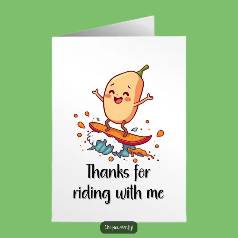 Spice Surf Thanks Free Printable Card - Funny Downloadable Gift