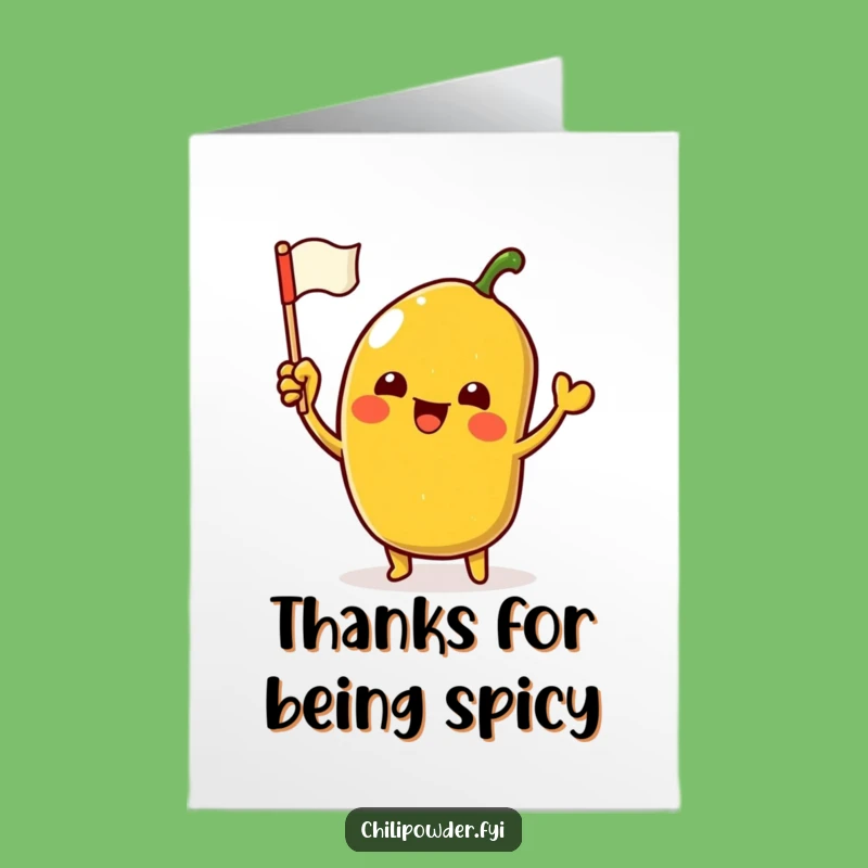Free Printable Thank You Card: Chili Powder Flag Wave Funny Downloadable Note