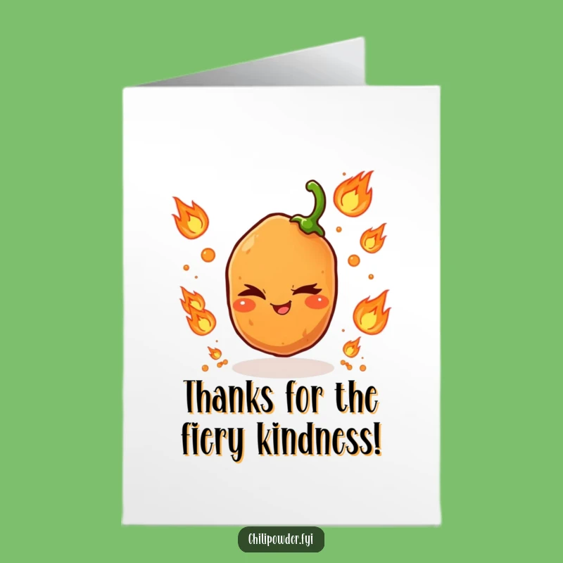 Free Printable Thank You Card: Winking Chili Juggler Downloadable Thanks