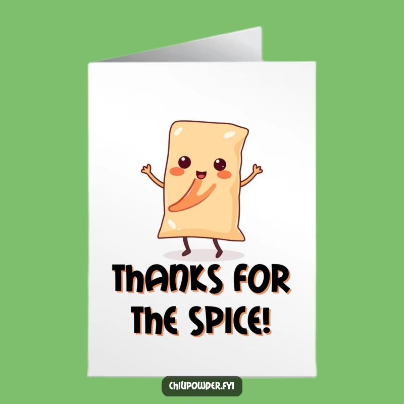 Free Printable Thank You Card: Kawaii Chili Dancer, Express Gratitude Humorously!