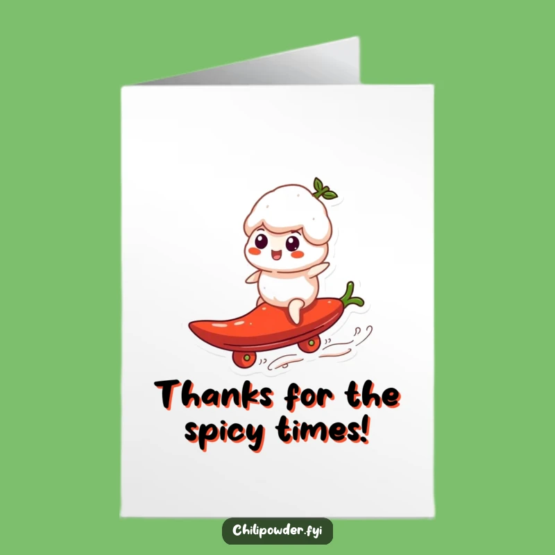 Free Printable Thank You Card: Spicy Chili Surfer, Downloadable & Print at Home