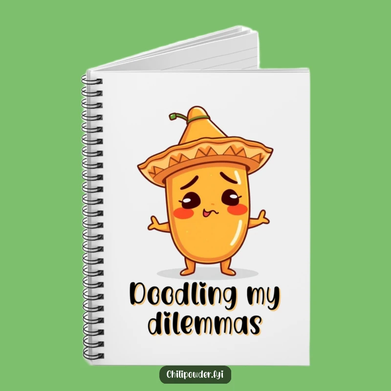 Funny Kawaii Chili Sombrero Notebook: Comical Shrug Journal, Great Gift
