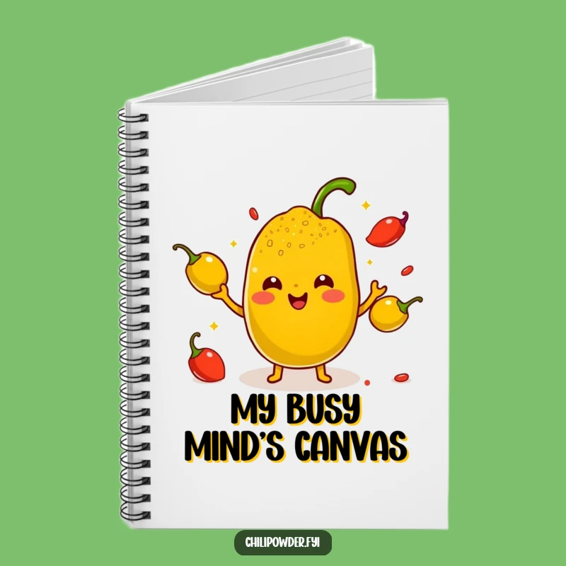 Funny Kawaii Chili Powder Juggling Notebook - Hilarious Spicy Journal Gift