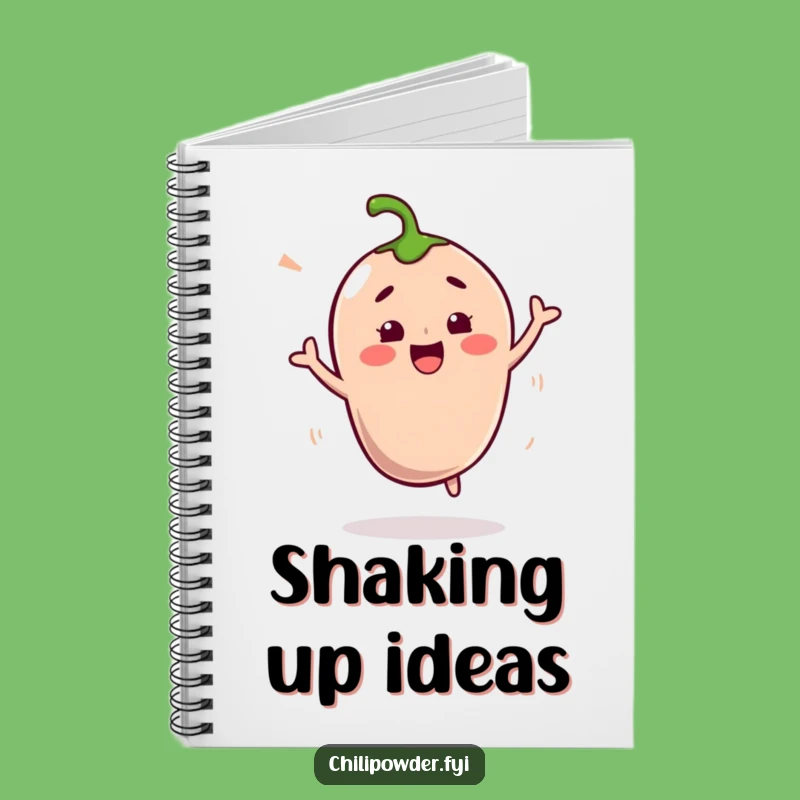 Funny Kawaii Chili Powder Shimmy Notebook: Jot Down Ideas with Spicy Flair
