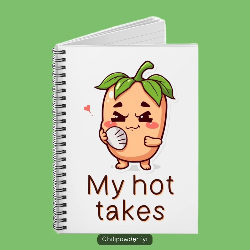 Funny Chili Powder Grimace Notebook: Fanning Face Journal Gift