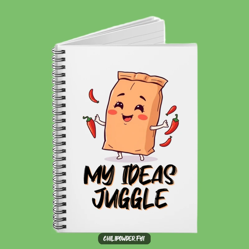 Funny Juggling Chili Powder Notebook - Jot Down Ideas With Playful Skill!
