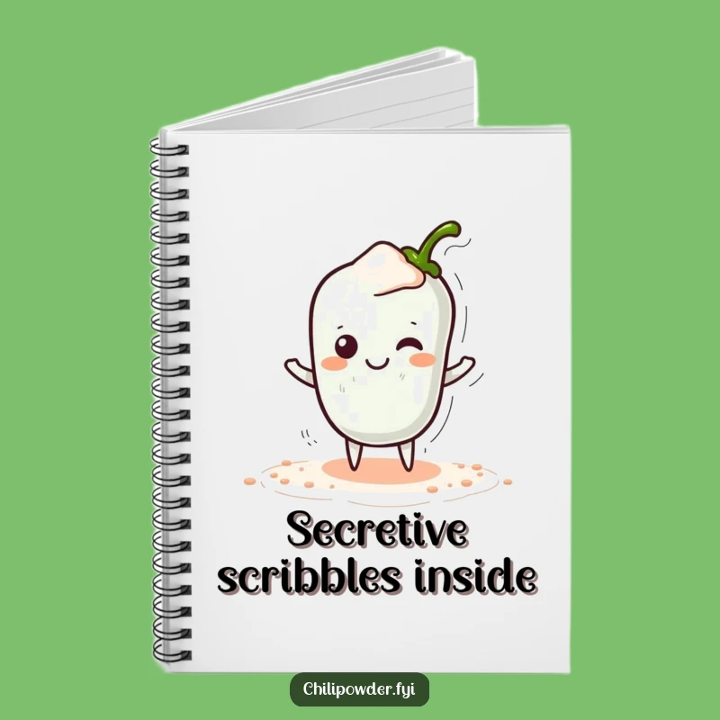 Funny Kawaii Chili Powder Tiptoe Notebook - Secretly Amused Spicy Journal Gift