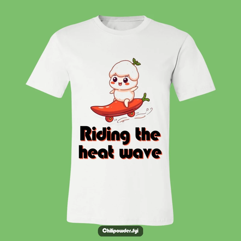 Funny Chili Powder Surfer T-Shirt - Hilarious Pepper Ride Tee for Spice Fans