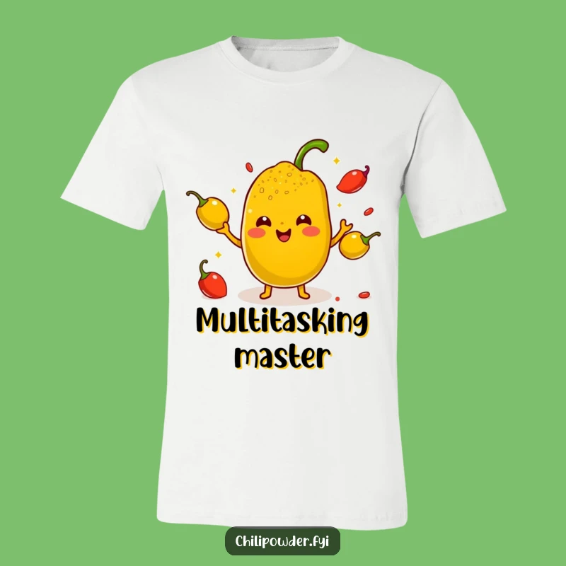 Funny Kawaii Chili Powder Juggling T-Shirt - Hilarious Spicy Multi-Tasker Apparel Gift