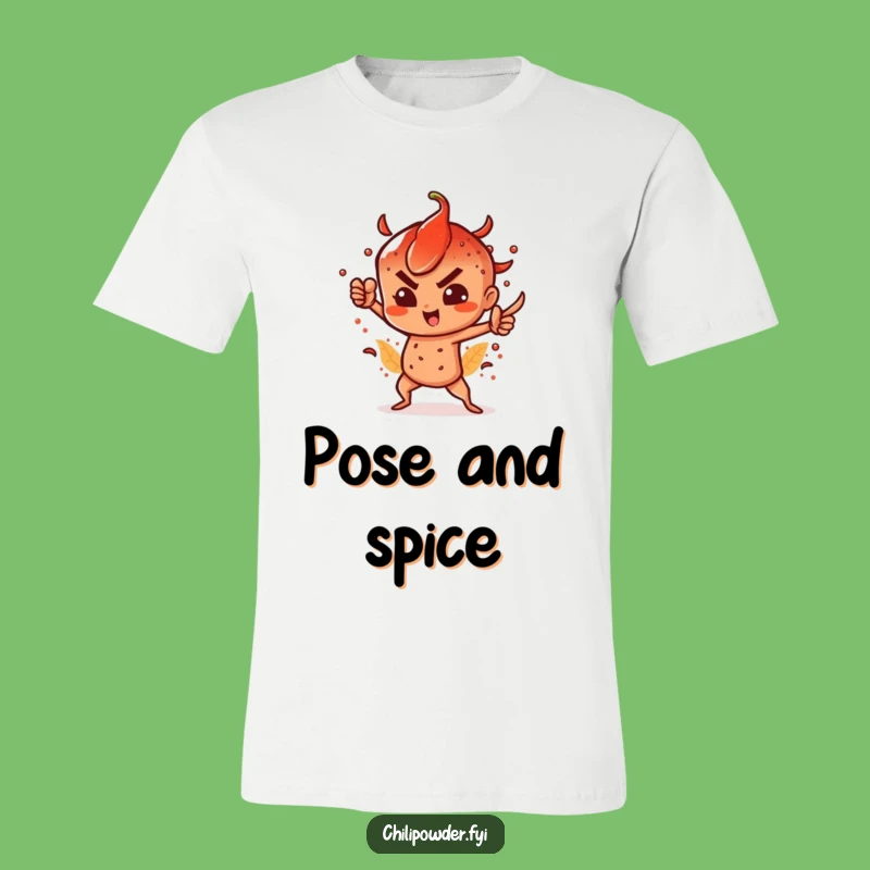 Funny Spicy Chili Powder T-Shirt: Dramatic Pose Fan Tee, Bold Gift