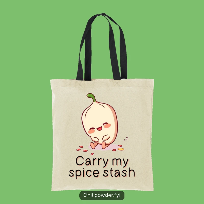 Funny Chili Powder Tripping Tote Bag - Hilarious Spice Character Carryall