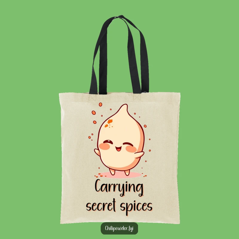 Funny Winking Chili Powder Tote Bag - Chic Spice Character Carryall