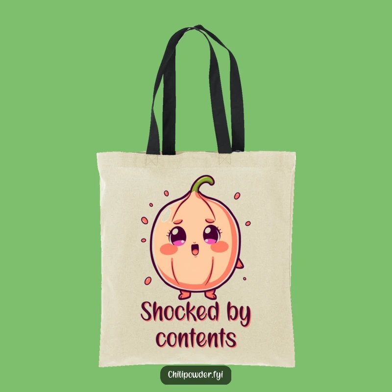 Funny Shocked Chili Powder Tote Bag: Cartoon Surprise Carry-All