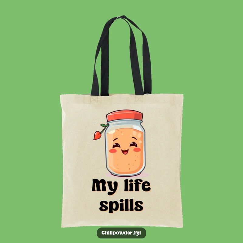 Funny Tipping Chili Powder Jar Tote Bag: Carry Your Humor with Style
