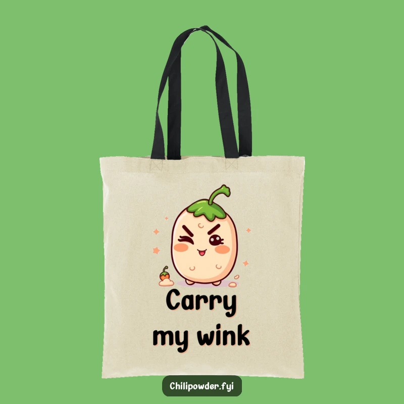 Funny Winking Chili Grin Tote Bag - Carry Your Secrets with Style